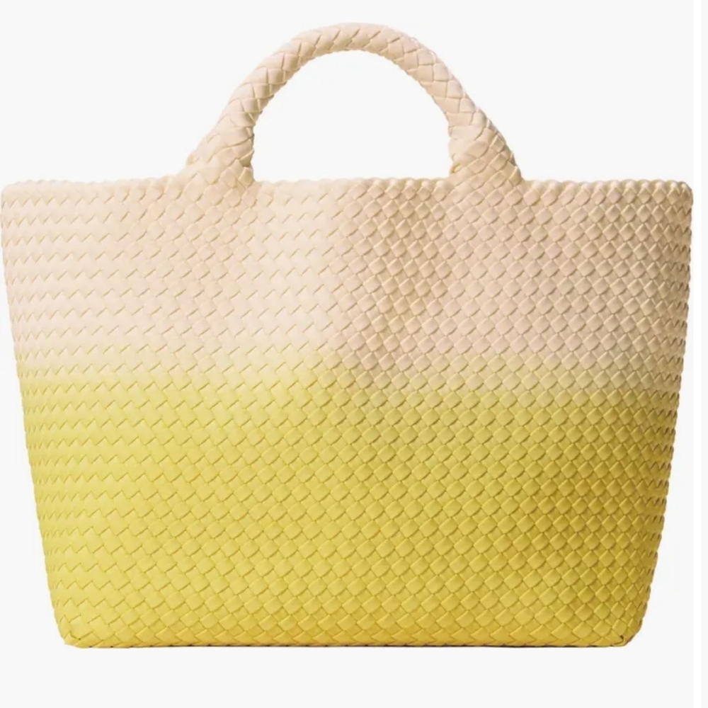 Naghedi Yellow and Cream Tote Bag